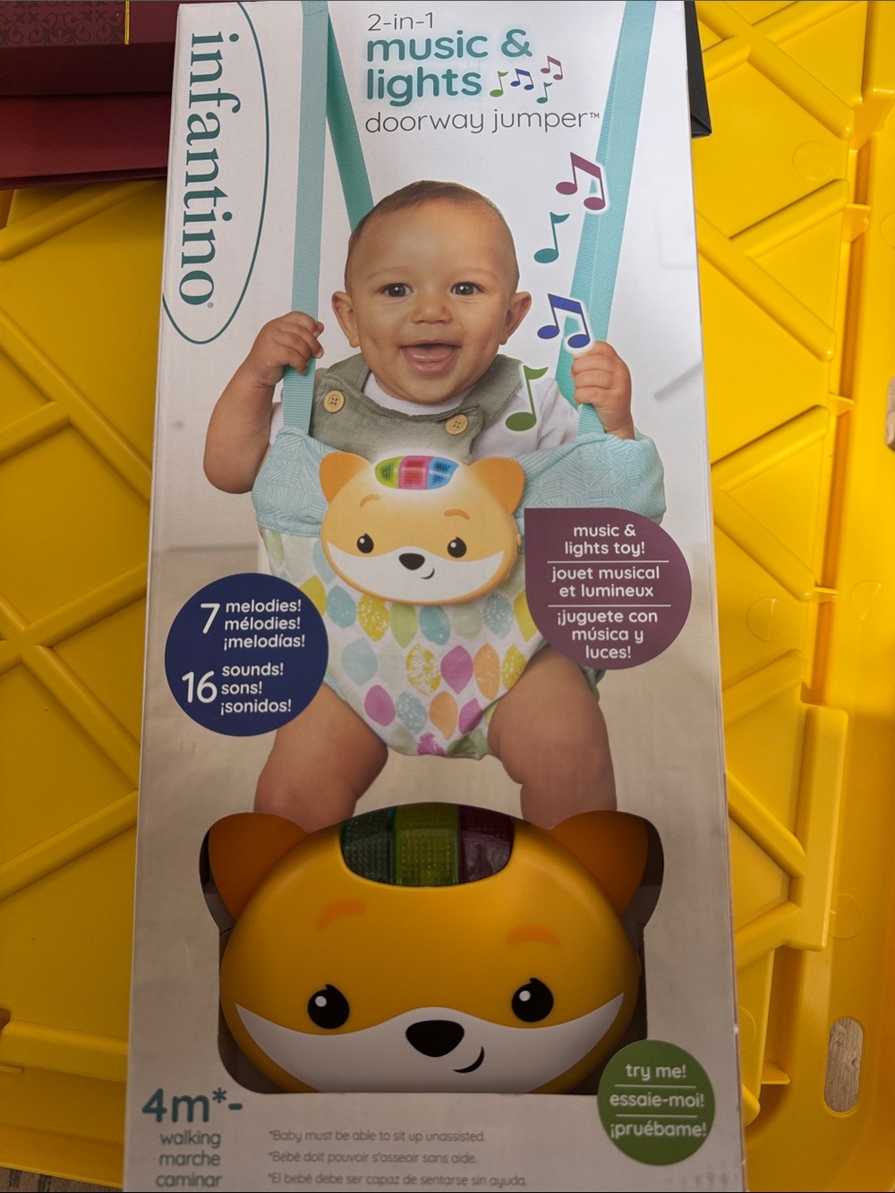 Infantino Teal & Yellow Music and Lights Doorway Jumper